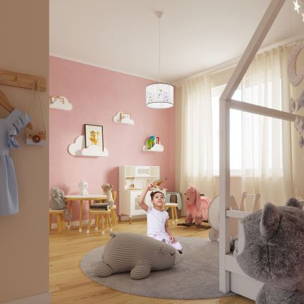 Παιδικό κρεμαστό φωτιστικό οροφής OWLS 1xE27/15W/230V διάμετρος 30 cm owls