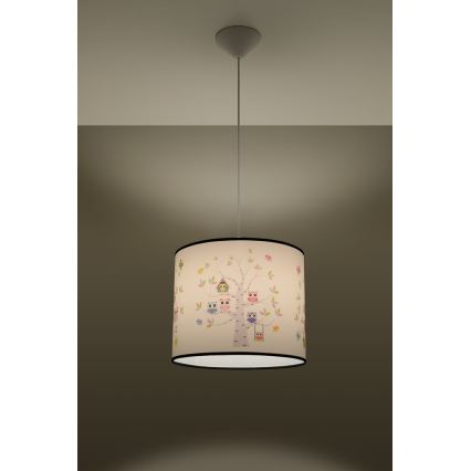 Παιδικό κρεμαστό φωτιστικό οροφής OWLS 1xE27/15W/230V διάμετρος 30 cm owls