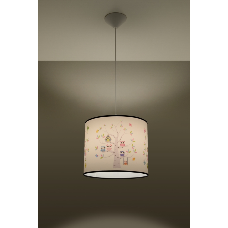 Παιδικό κρεμαστό φωτιστικό οροφής OWLS 1xE27/15W/230V διάμετρος 30 cm owls