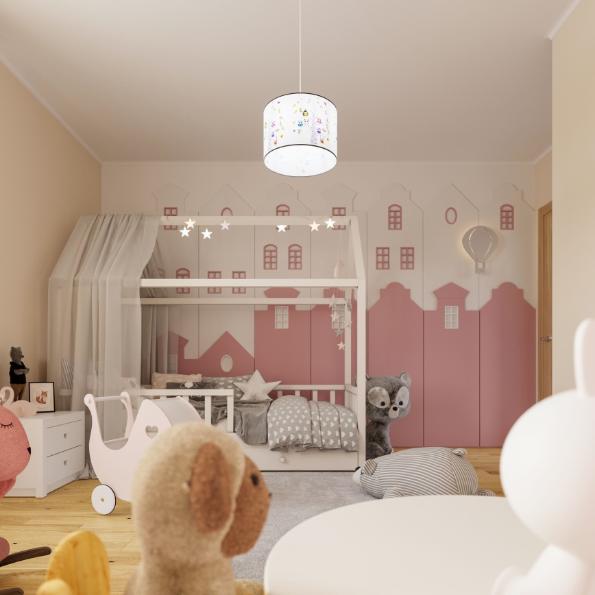 Παιδικό κρεμαστό φωτιστικό οροφής OWLS 1xE27/15W/230V διάμετρος 30 cm owls