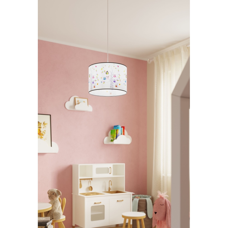 Παιδικό κρεμαστό φωτιστικό οροφής OWLS 1xE27/15W/230V διάμετρος 30 cm owls