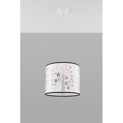 Παιδικό κρεμαστό φωτιστικό οροφής OWLS 1xE27/15W/230V διάμετρος 30 cm owls
