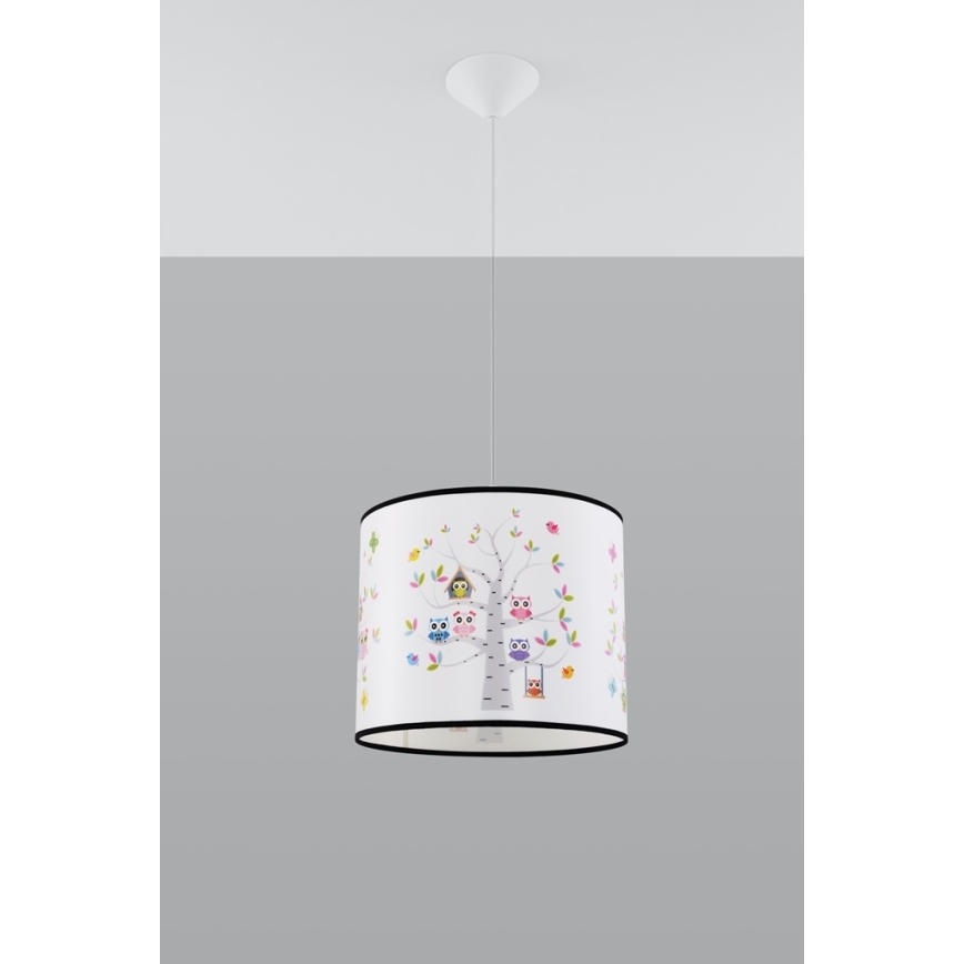 Παιδικό κρεμαστό φωτιστικό οροφής OWLS 1xE27/15W/230V διάμετρος 30 cm owls