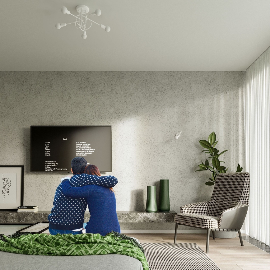 Λάμπα τοίχου LOOP 1xE27/15W/230V λευκό