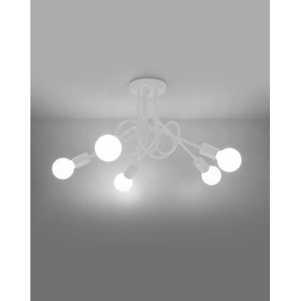 Πλαφονιέρα οροφής LOOP 5xE27/15W/230V λευκό