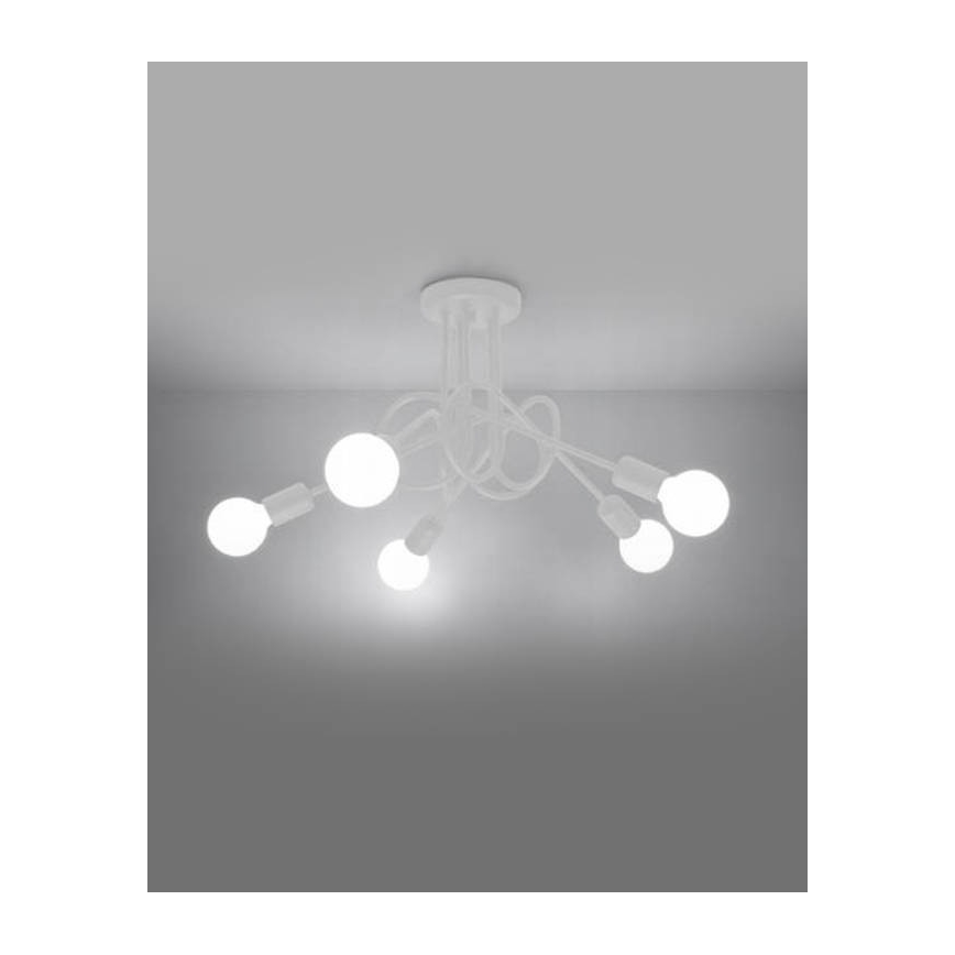 Πλαφονιέρα οροφής LOOP 5xE27/15W/230V λευκό