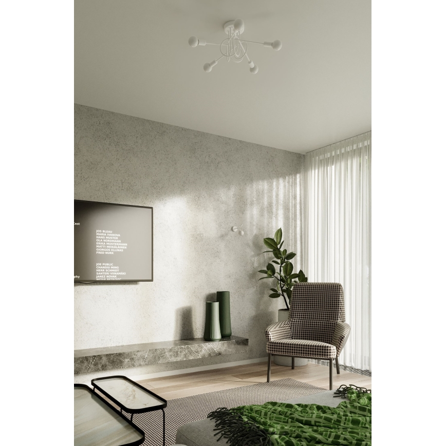 Πλαφονιέρα οροφής LOOP 5xE27/15W/230V λευκό