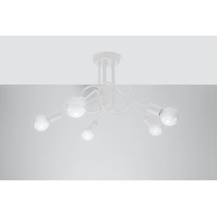Πλαφονιέρα οροφής LOOP 5xE27/15W/230V λευκό