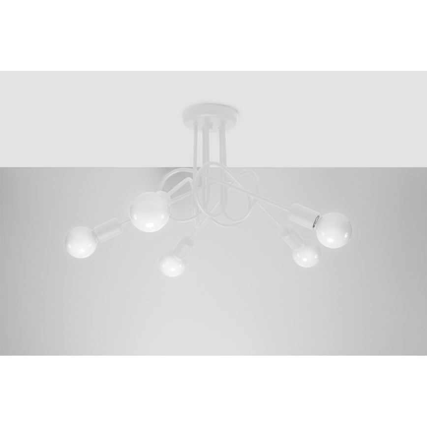 Πλαφονιέρα οροφής LOOP 5xE27/15W/230V λευκό