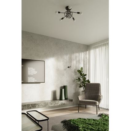 Λάμπα τοίχου LOOP 1xE27/15W/230V μαύρο