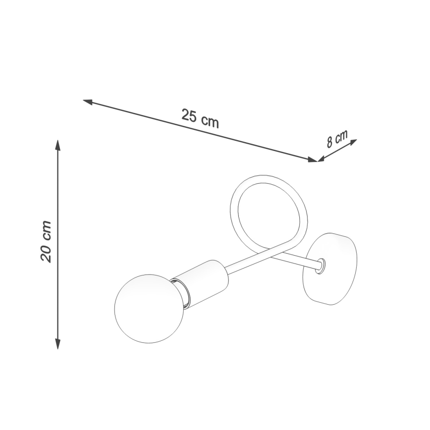 Λάμπα τοίχου LOOP 1xE27/15W/230V μαύρο