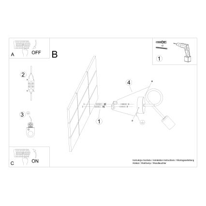 Λάμπα τοίχου LOOP 1xE27/15W/230V μαύρο