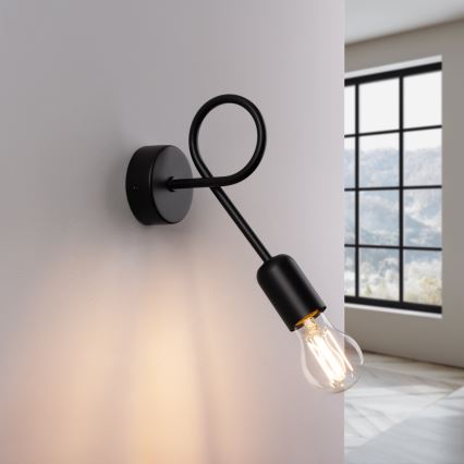 Λάμπα τοίχου LOOP 1xE27/15W/230V μαύρο