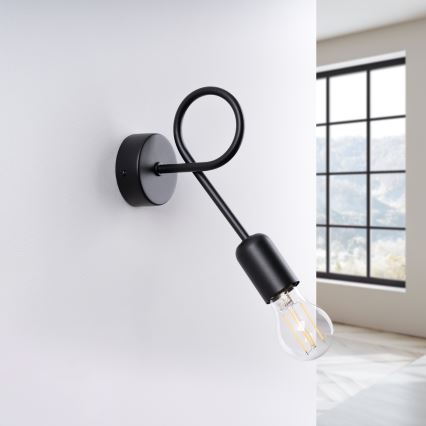 Λάμπα τοίχου LOOP 1xE27/15W/230V μαύρο