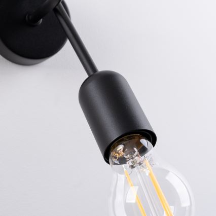 Λάμπα τοίχου LOOP 1xE27/15W/230V μαύρο