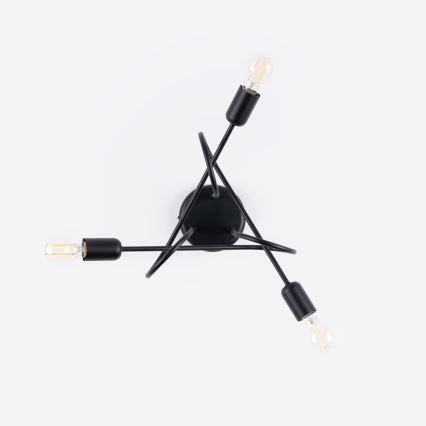 Πλαφονιέρα οροφής LOOP 3xE27/15W/230V μαύρο