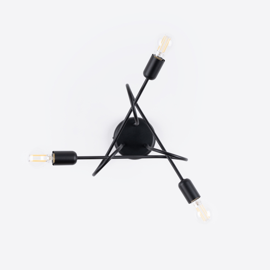 Πλαφονιέρα οροφής LOOP 3xE27/15W/230V μαύρο