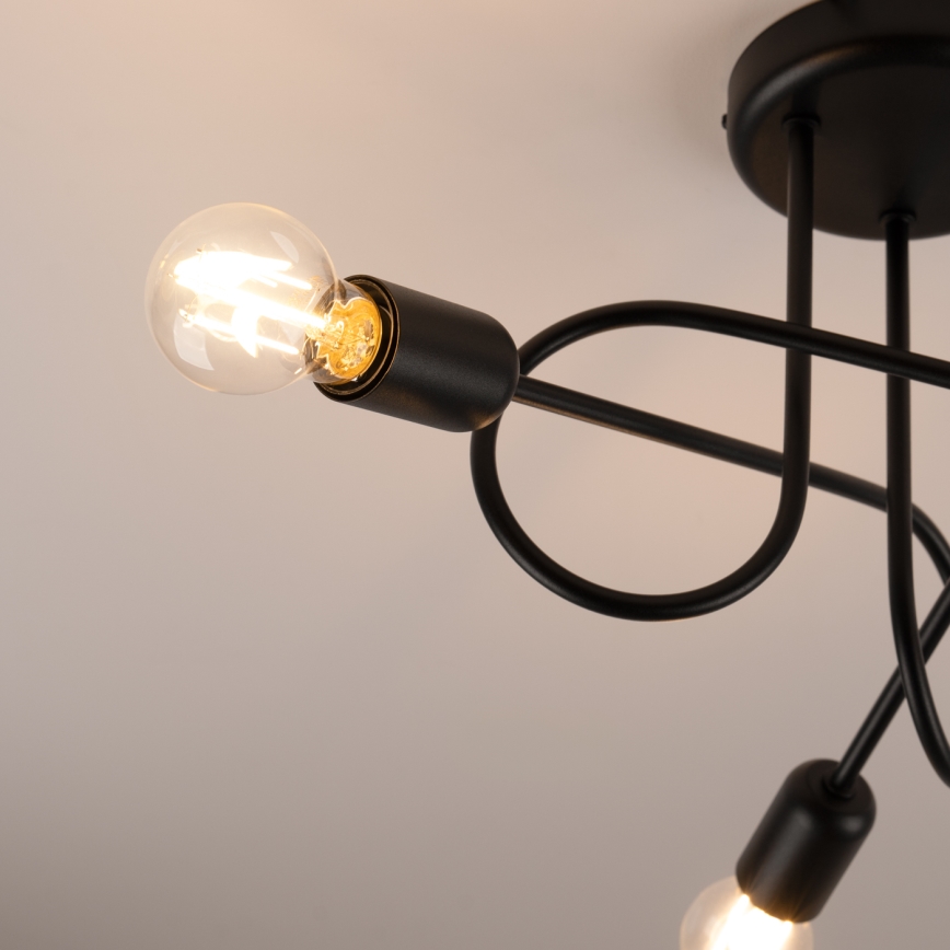 Πλαφονιέρα οροφής LOOP 3xE27/15W/230V μαύρο