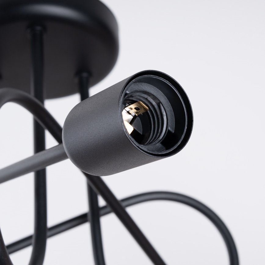 Πλαφονιέρα οροφής LOOP 3xE27/15W/230V μαύρο