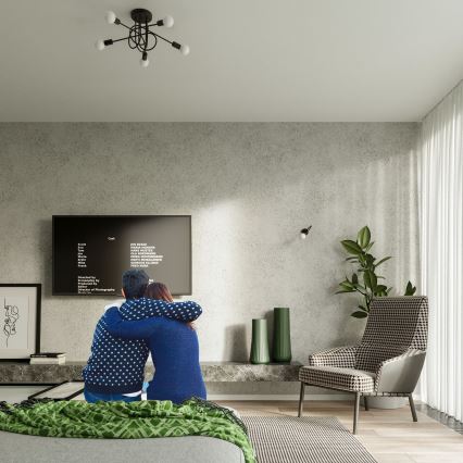 Πλαφονιέρα οροφής LOOP 5xE27/15W/230V μαύρο