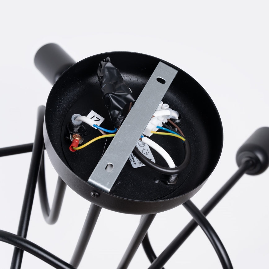 Πλαφονιέρα οροφής LOOP 5xE27/15W/230V μαύρο