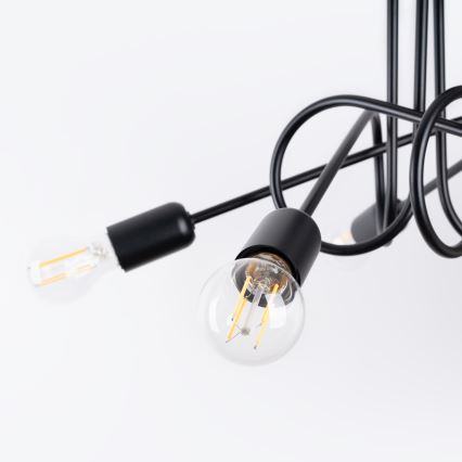 Πλαφονιέρα οροφής LOOP 5xE27/15W/230V μαύρο