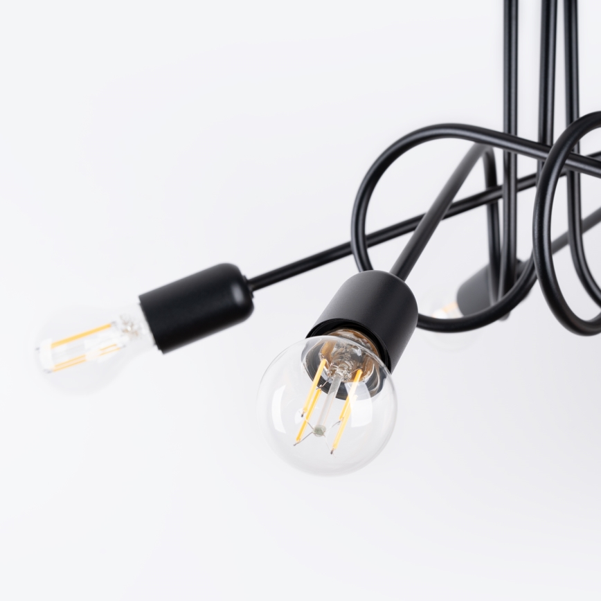Πλαφονιέρα οροφής LOOP 5xE27/15W/230V μαύρο