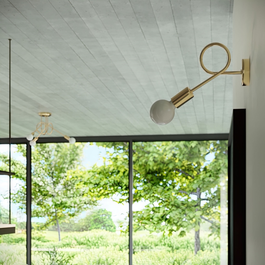 Πλαφονιέρα οροφής LOOP 3xE27/15W/230V χρυσαφί