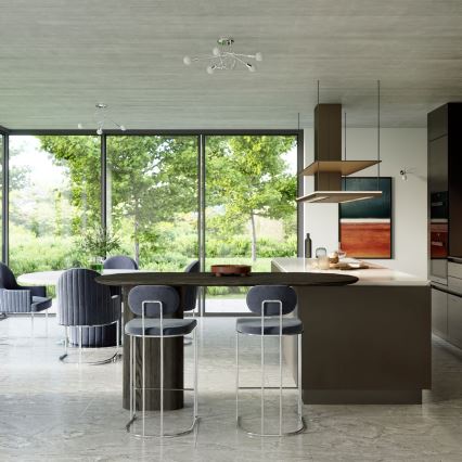 Πλαφονιέρα οροφής LOOP 5xE27/15W/230V γυαλιστερό χρώμιο