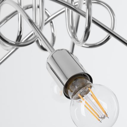 Πλαφονιέρα οροφής LOOP 5xE27/15W/230V γυαλιστερό χρώμιο