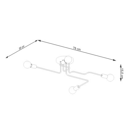 Πλαφονιέρα οροφής VECTOR 4xE27/15W/230V λευκό