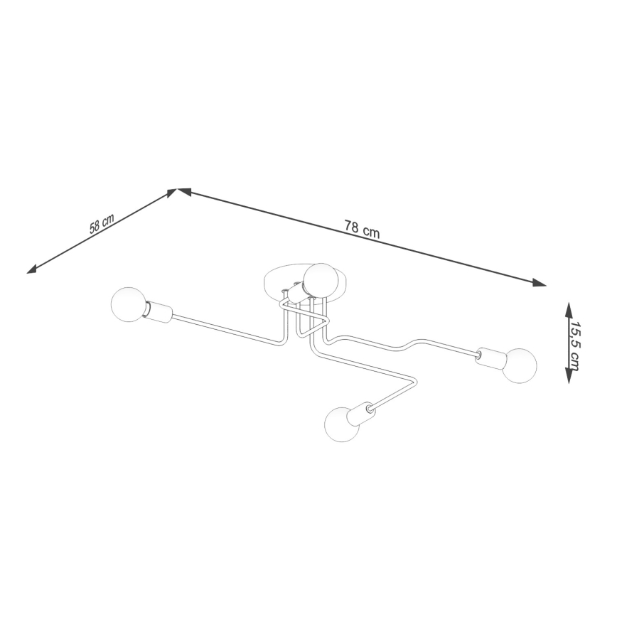 Πλαφονιέρα οροφής VECTOR 4xE27/15W/230V λευκό