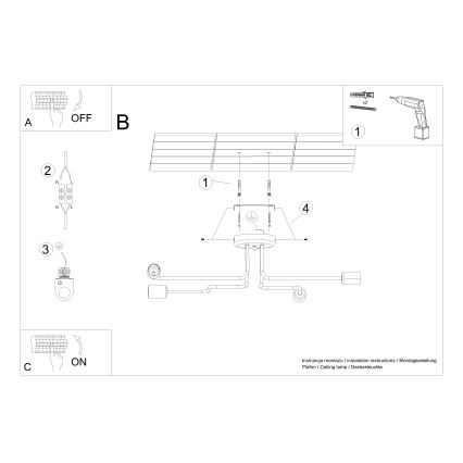 Πλαφονιέρα οροφής VECTOR 4xE27/15W/230V λευκό