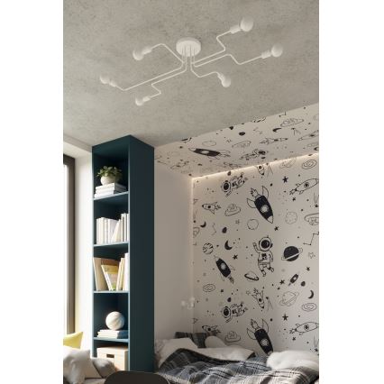 Πλαφονιέρα οροφής VECTOR 6xE27/15W/230V λευκό