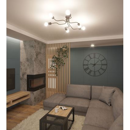 Πλαφονιέρα οροφής VECTOR 6xE27/15W/230V λευκό