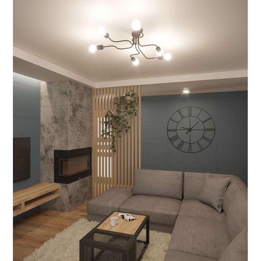 Πλαφονιέρα οροφής VECTOR 6xE27/15W/230V λευκό