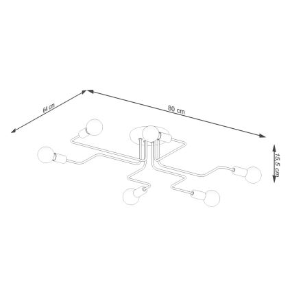 Πλαφονιέρα οροφής VECTOR 6xE27/15W/230V λευκό