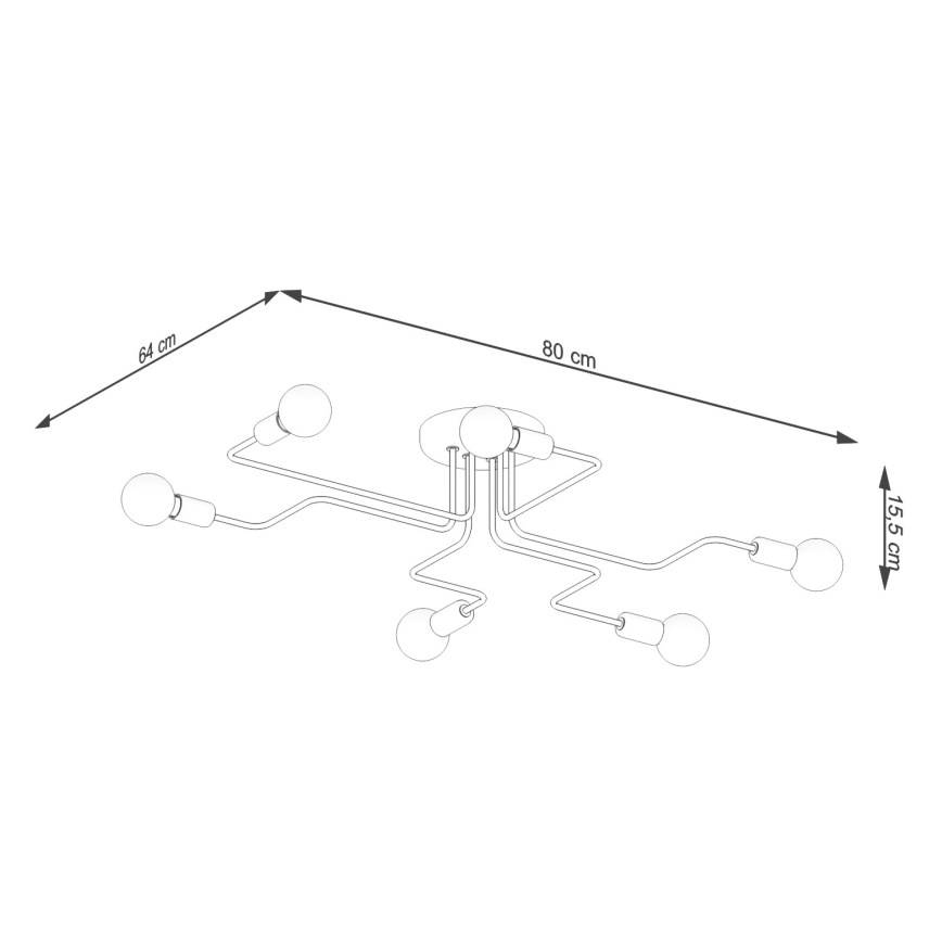 Πλαφονιέρα οροφής VECTOR 6xE27/15W/230V λευκό