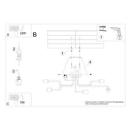 Πλαφονιέρα οροφής VECTOR 6xE27/15W/230V λευκό