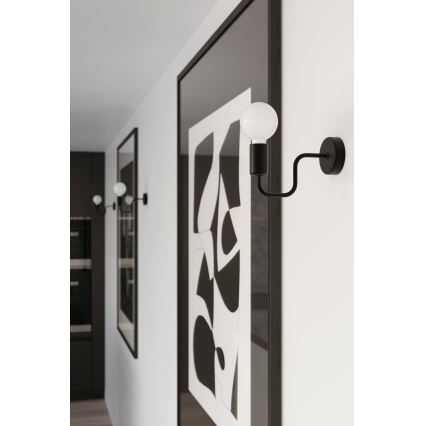 Λάμπα τοίχου VECTOR 1xE27/15W/230V μαύρο