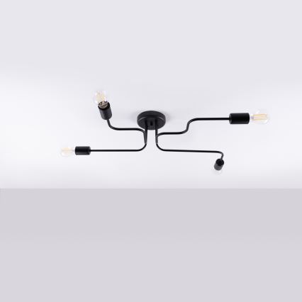 Πλαφονιέρα οροφής VECTOR 4xE27/15W/230V μαύρο