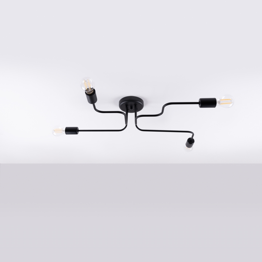 Πλαφονιέρα οροφής VECTOR 4xE27/15W/230V μαύρο