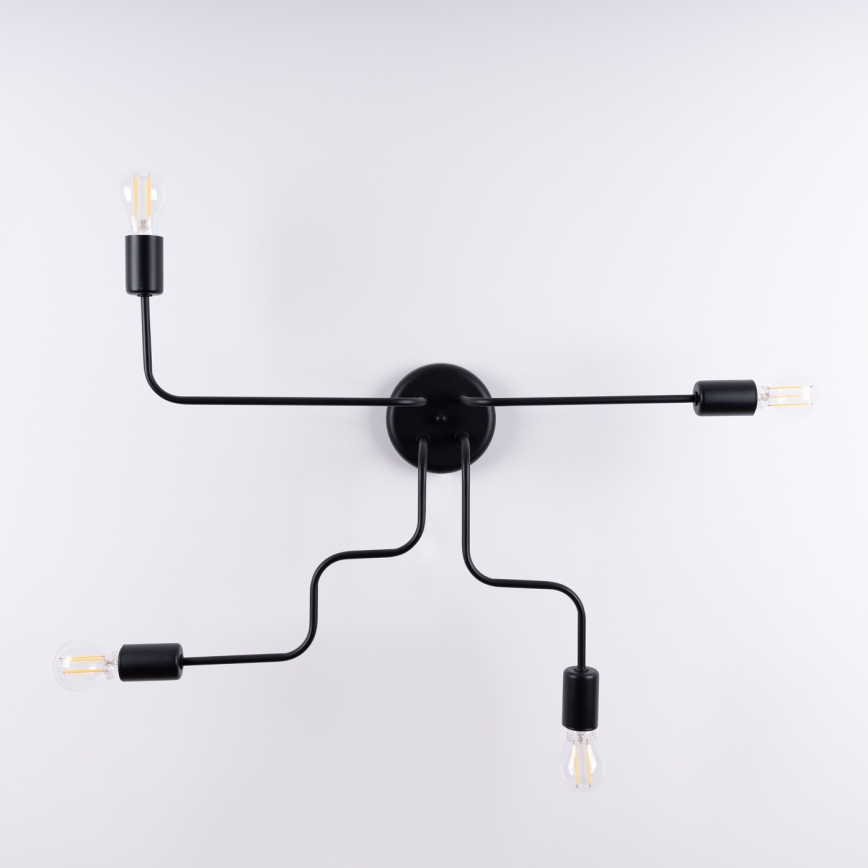 Πλαφονιέρα οροφής VECTOR 4xE27/15W/230V μαύρο