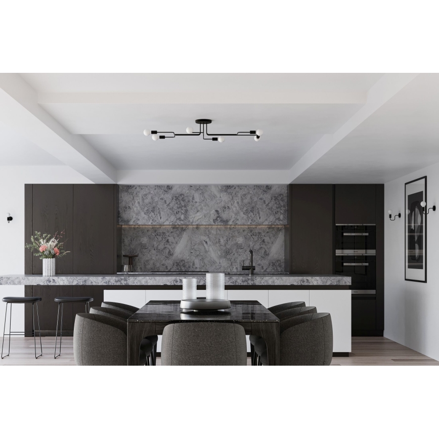 Πλαφονιέρα οροφής VECTOR 6xE27/15W/230V μαύρο