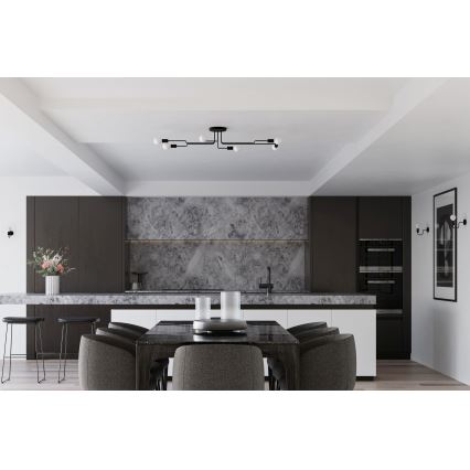 Πλαφονιέρα οροφής VECTOR 6xE27/15W/230V μαύρο