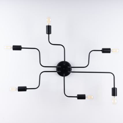 Πλαφονιέρα οροφής VECTOR 6xE27/15W/230V μαύρο