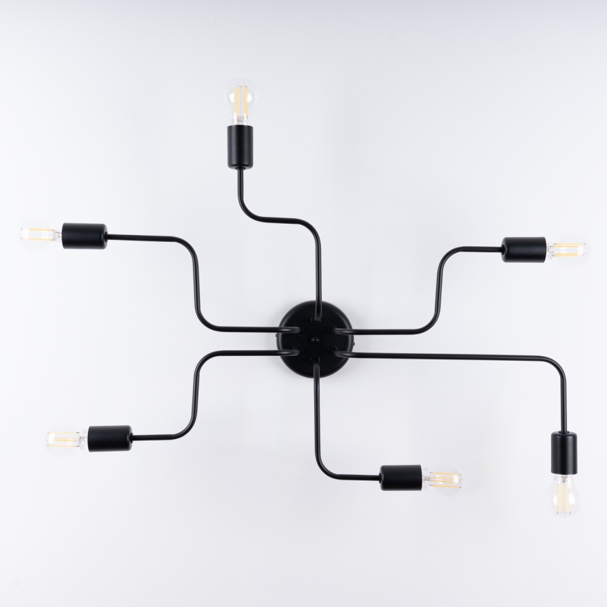 Πλαφονιέρα οροφής VECTOR 6xE27/15W/230V μαύρο