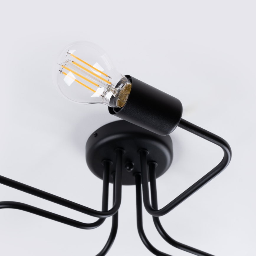 Πλαφονιέρα οροφής VECTOR 6xE27/15W/230V μαύρο
