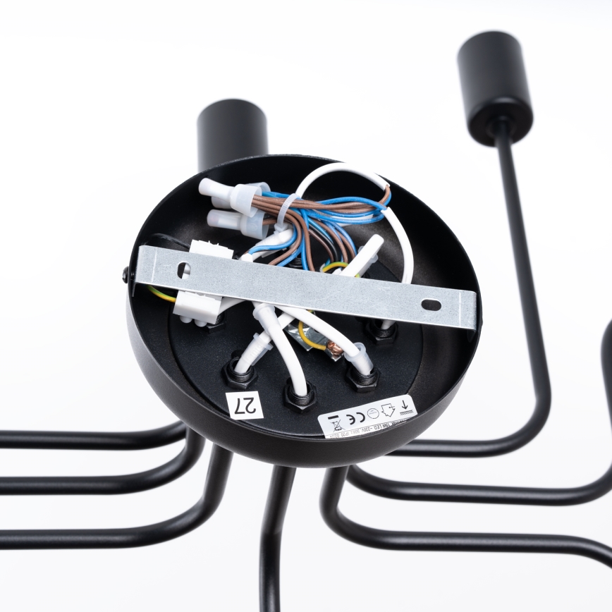 Πλαφονιέρα οροφής VECTOR 8xE27/15W/230V μαύρο