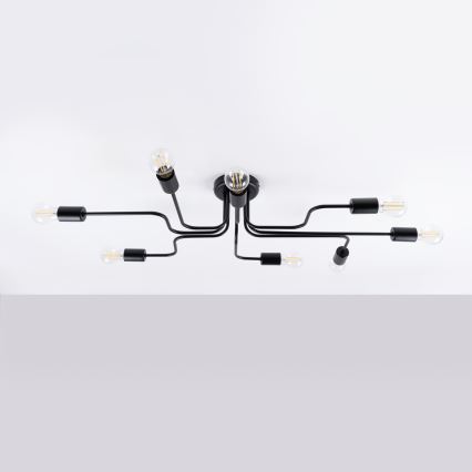 Πλαφονιέρα οροφής VECTOR 8xE27/15W/230V μαύρο